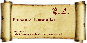 Maruncz Lamberta névjegykártya